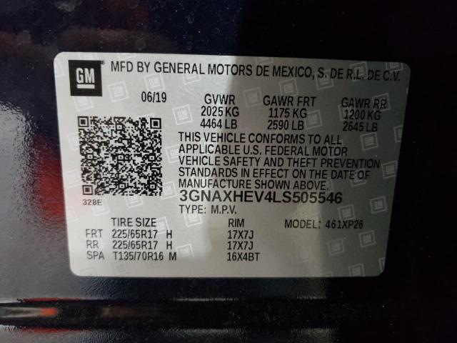 Photo 12 VIN: 3GNAXHEV4LS505546 - CHEVROLET EQUINOX LS 