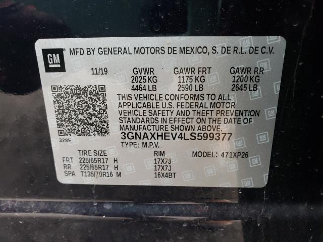 Photo 9 VIN: 3GNAXHEV4LS599377 - CHEVROLET EQUINOX LS 