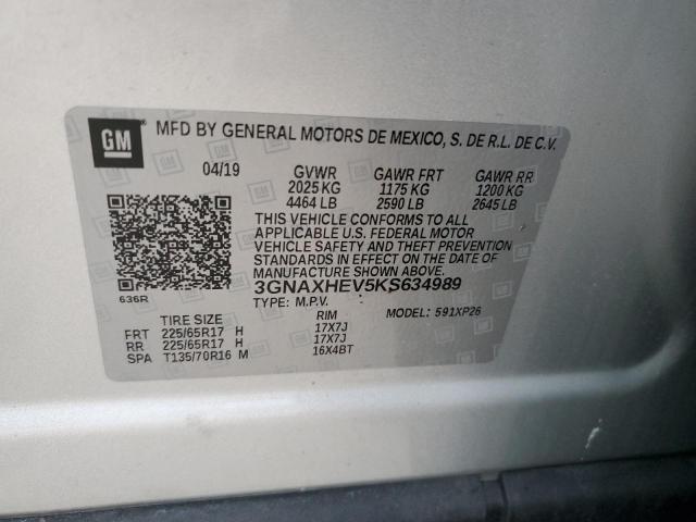 Photo 9 VIN: 3GNAXHEV5KS634989 - CHEVROLET EQUINOX LS 