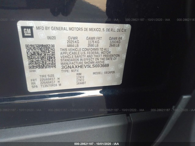 Photo 8 VIN: 3GNAXHEV5LS693669 - CHEVROLET EQUINOX 