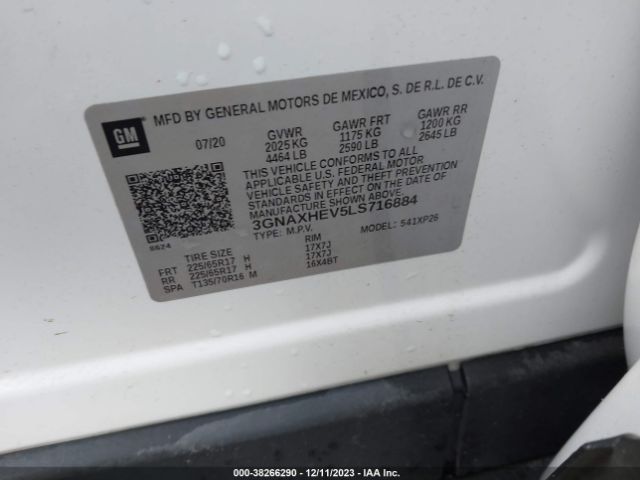 Photo 8 VIN: 3GNAXHEV5LS716884 - CHEVROLET EQUINOX 