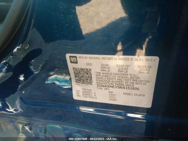 Photo 8 VIN: 3GNAXHEV5NS151605 - CHEVROLET EQUINOX 