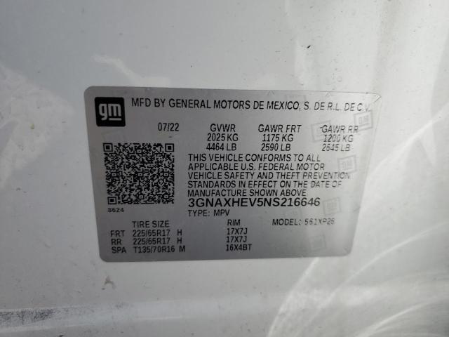 Photo 13 VIN: 3GNAXHEV5NS216646 - CHEVROLET EQUINOX LS 