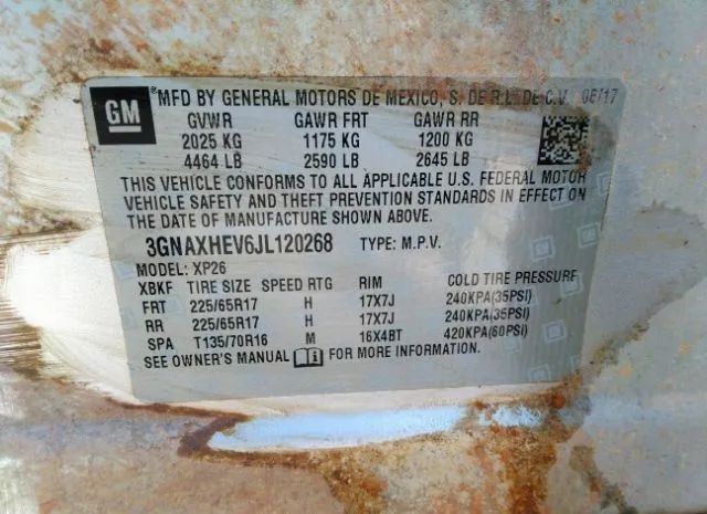 Photo 8 VIN: 3GNAXHEV6JL120268 - CHEVROLET EQUINOX 