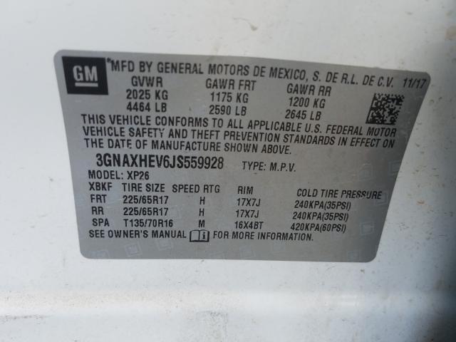 Photo 9 VIN: 3GNAXHEV6JS559928 - CHEVROLET EQUINOX LS 