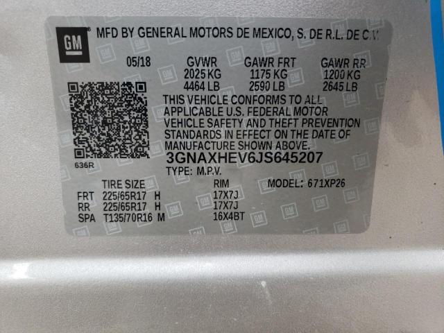 Photo 9 VIN: 3GNAXHEV6JS645207 - CHEVROLET EQUINOX LS 