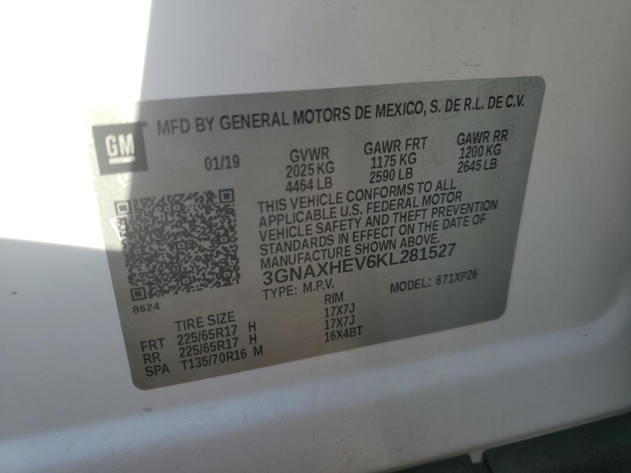 Photo 13 VIN: 3GNAXHEV6KL281527 - CHEVROLET EQUINOX 