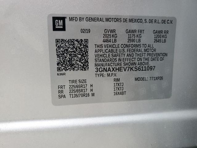 Photo 12 VIN: 3GNAXHEV7KS611097 - CHEVROLET EQUINOX LS 