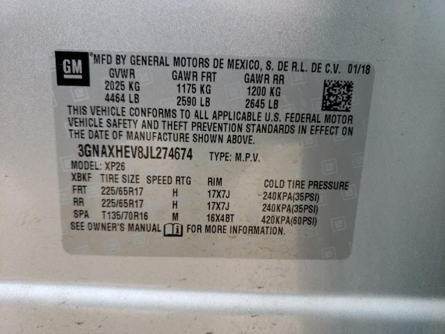 Photo 11 VIN: 3GNAXHEV8JL274674 - CHEVROLET EQUINOX LS 