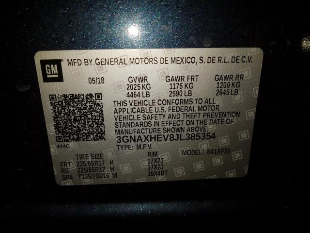 Photo 9 VIN: 3GNAXHEV8JL385354 - CHEVROLET EQUINOX LS 