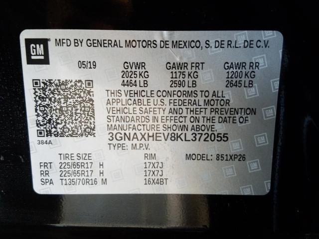 Photo 9 VIN: 3GNAXHEV8KL372055 - CHEVROLET EQUINOX LS 