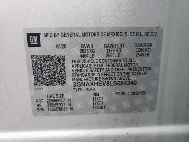 Photo 9 VIN: 3GNAXHEV8LS684349 - CHEVROLET EQUINOX LS 