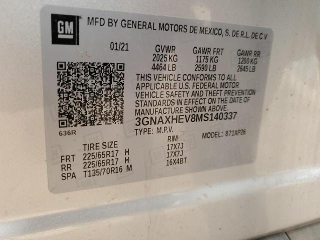 Photo 11 VIN: 3GNAXHEV8MS140337 - CHEVROLET EQUINOX 