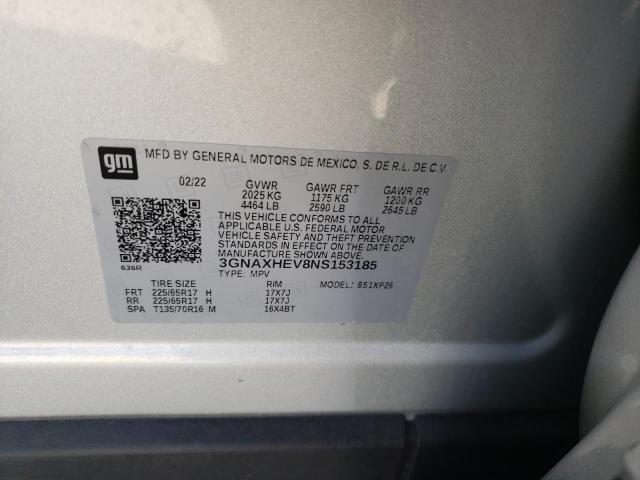 Photo 9 VIN: 3GNAXHEV8NS153185 - CHEVROLET EQUINOX LS 