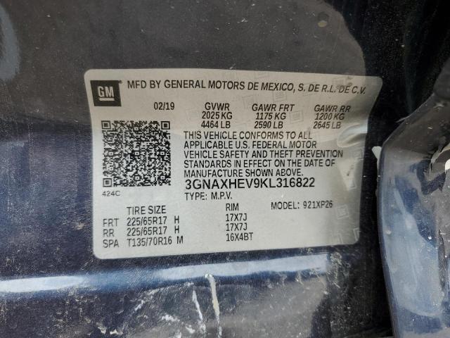 Photo 12 VIN: 3GNAXHEV9KL316822 - CHEVROLET EQUINOX LS 