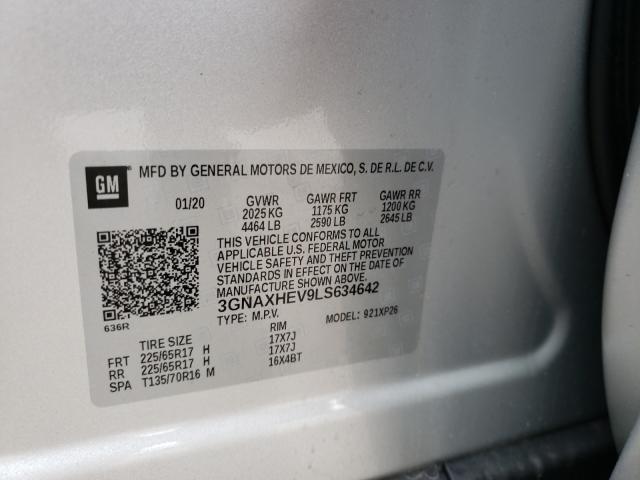 Photo 9 VIN: 3GNAXHEV9LS634642 - CHEVROLET EQUINOX LS 