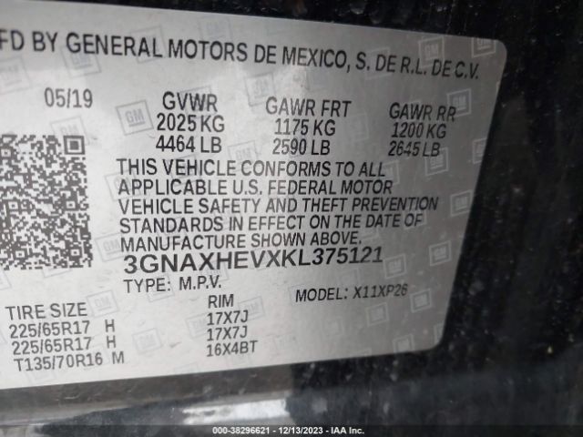 Photo 8 VIN: 3GNAXHEVXKL375121 - CHEVROLET EQUINOX 