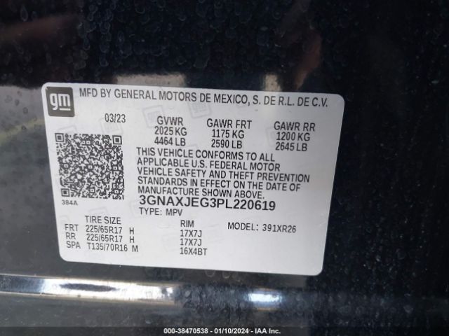 Photo 8 VIN: 3GNAXJEG3PL220619 - CHEVROLET EQUINOX 