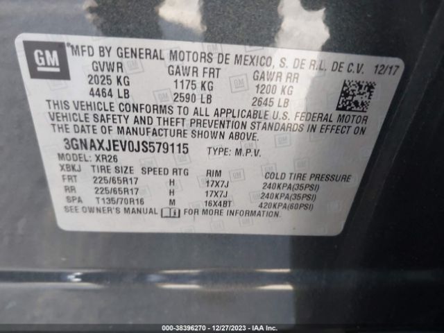 Photo 8 VIN: 3GNAXJEV0JS579115 - CHEVROLET EQUINOX 