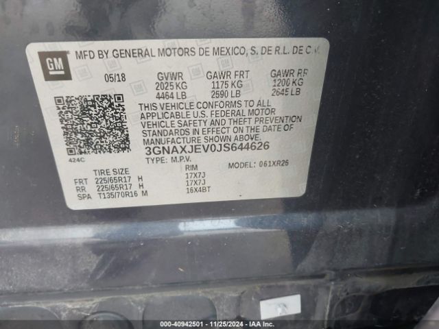 Photo 8 VIN: 3GNAXJEV0JS644626 - CHEVROLET EQUINOX 