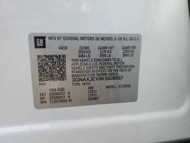 Photo 11 VIN: 3GNAXJEV0KS638567 - CHEVROLET EQUINOX LT 