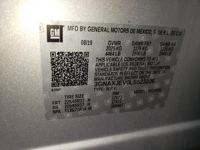 Photo 9 VIN: 3GNAXJEV0LS523226 - CHEVROLET EQUINOX LT 