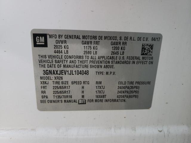 Photo 9 VIN: 3GNAXJEV1JL104048 - CHEVROLET EQUINOX LT 