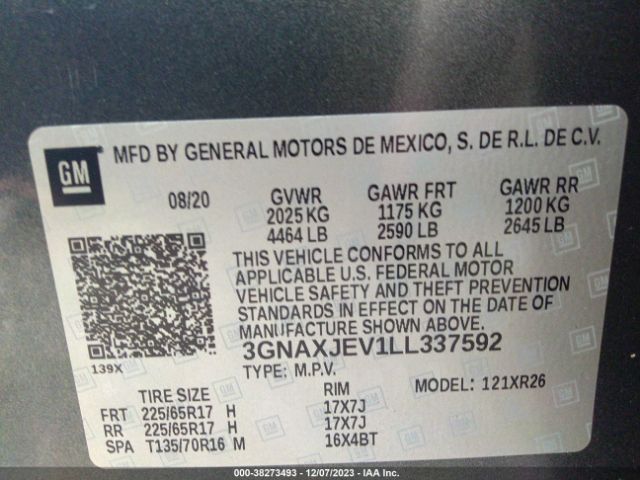 Photo 8 VIN: 3GNAXJEV1LL337592 - CHEVROLET EQUINOX 