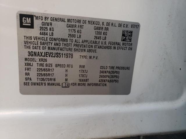 Photo 12 VIN: 3GNAXJEV2JS511978 - CHEVROLET EQUINOX LT 