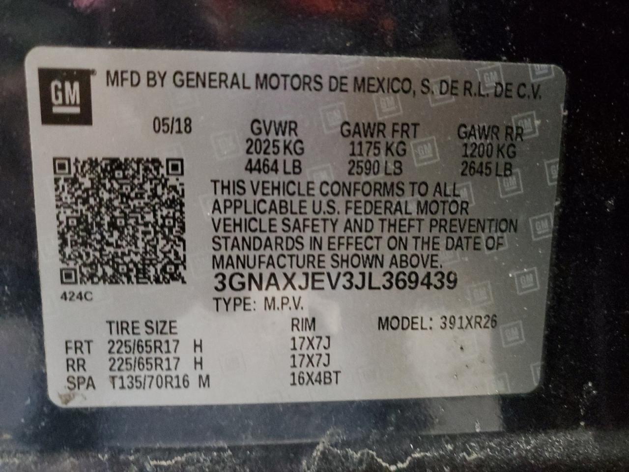 Photo 13 VIN: 3GNAXJEV3JL369439 - CHEVROLET EQUINOX 