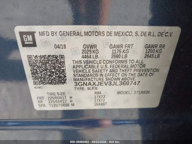 Photo 8 VIN: 3GNAXJEV3JL369747 - CHEVROLET EQUINOX 