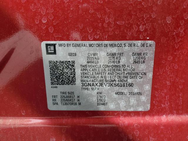 Photo 12 VIN: 3GNAXJEV3KS616160 - CHEVROLET EQUINOX LT 