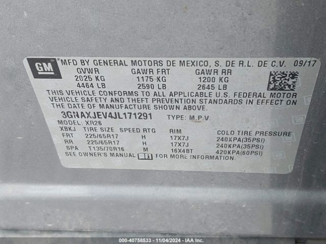 Photo 8 VIN: 3GNAXJEV4JL171291 - CHEVROLET EQUINOX 