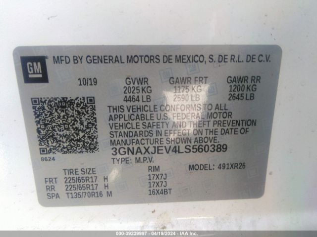 Photo 8 VIN: 3GNAXJEV4LS560389 - CHEVROLET EQUINOX 