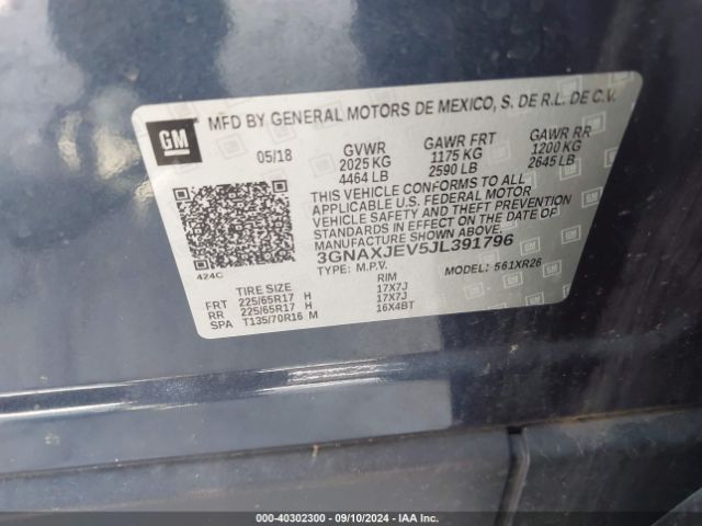 Photo 8 VIN: 3GNAXJEV5JL391796 - CHEVROLET EQUINOX 