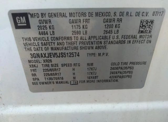 Photo 8 VIN: 3GNAXJEV5JS512574 - CHEVROLET EQUINOX 