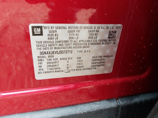 Photo 9 VIN: 3GNAXJEV5JS572712 - CHEVROLET EQUINOX LT 