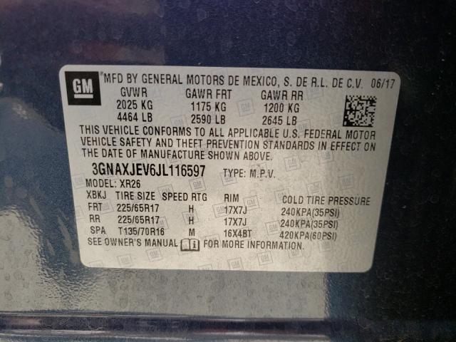 Photo 9 VIN: 3GNAXJEV6JL116597 - CHEVROLET EQUINOX LT 