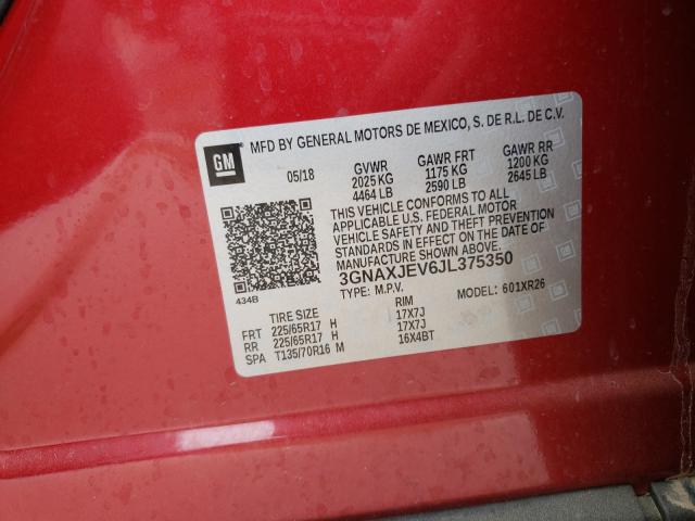 Photo 9 VIN: 3GNAXJEV6JL375350 - CHEVROLET EQUINOX LT 