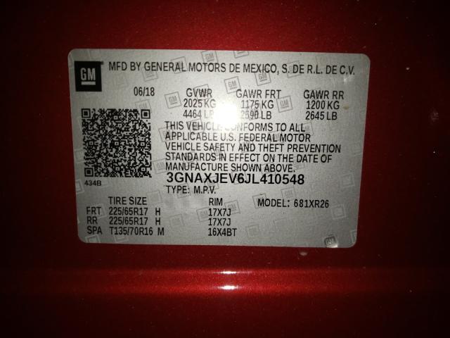 Photo 9 VIN: 3GNAXJEV6JL410548 - CHEVROLET EQUINOX LT 