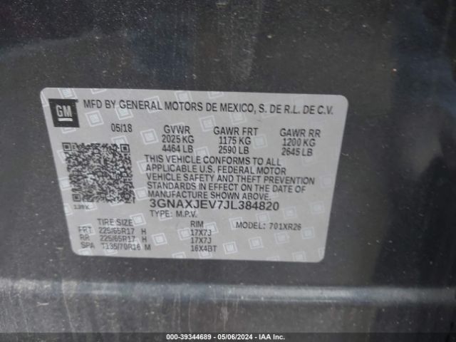 Photo 8 VIN: 3GNAXJEV7JL384820 - CHEVROLET EQUINOX 