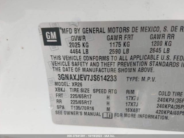 Photo 8 VIN: 3GNAXJEV7JS614233 - CHEVROLET EQUINOX 