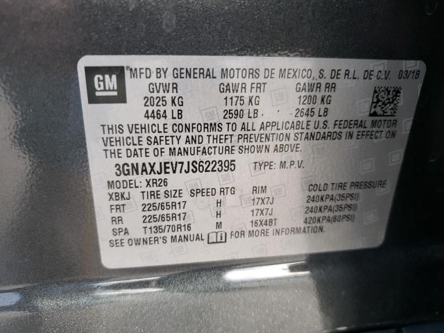 Photo 9 VIN: 3GNAXJEV7JS622395 - CHEVROLET EQUINOX LT 