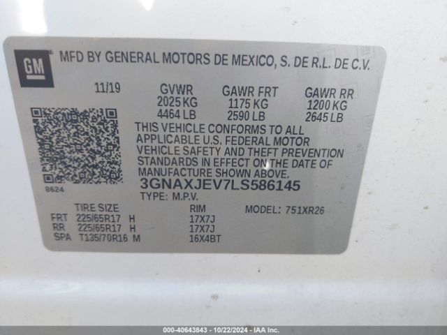 Photo 8 VIN: 3GNAXJEV7LS586145 - CHEVROLET EQUINOX 