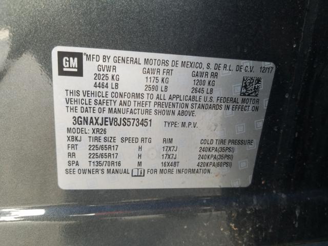 Photo 9 VIN: 3GNAXJEV8JS573451 - CHEVROLET EQUINOX LT 