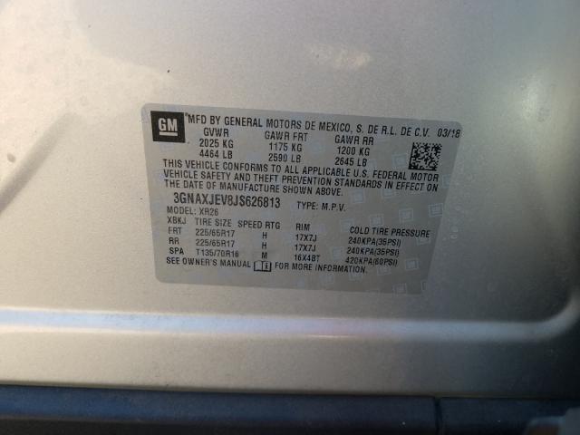 Photo 9 VIN: 3GNAXJEV8JS626813 - CHEVROLET EQUINOX LT 