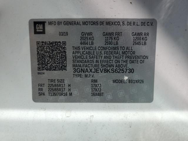 Photo 12 VIN: 3GNAXJEV8KS625730 - CHEVROLET EQUINOX 