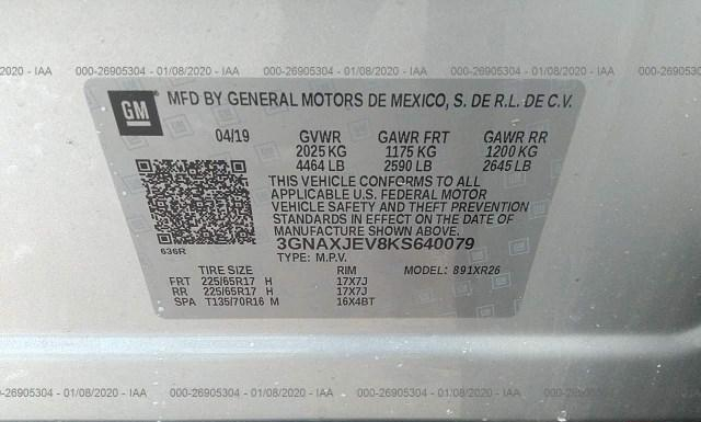 Photo 8 VIN: 3GNAXJEV8KS640079 - CHEVROLET EQUINOX 