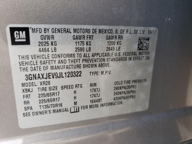 Photo 9 VIN: 3GNAXJEV9JL120322 - CHEVROLET EQUINOX LT 