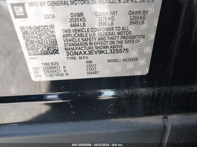 Photo 8 VIN: 3GNAXJEV9KL325575 - CHEVROLET EQUINOX 